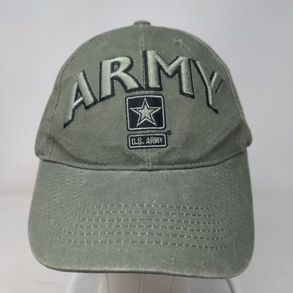 U.S. Army Strapback Hat Green OSFM Embroidered Adjustable Eagle Crest - Picture 2 of 7
